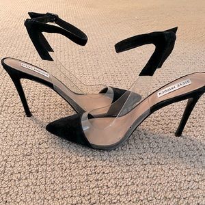 Steve Madden black/clear heel
